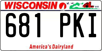 WI license plate 681PKI
