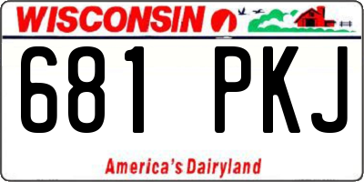 WI license plate 681PKJ