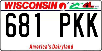WI license plate 681PKK