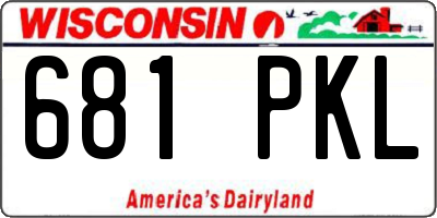 WI license plate 681PKL