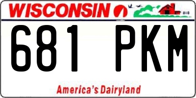 WI license plate 681PKM
