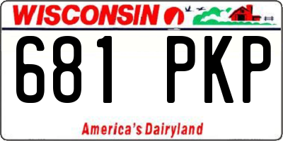 WI license plate 681PKP