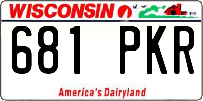 WI license plate 681PKR