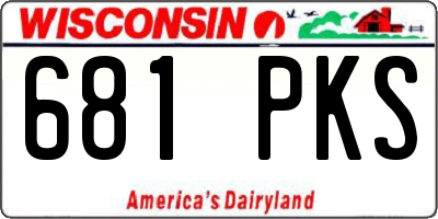 WI license plate 681PKS