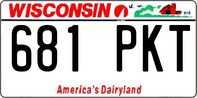 WI license plate 681PKT