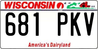 WI license plate 681PKV