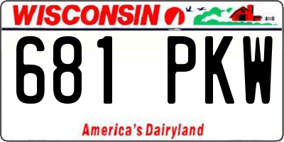 WI license plate 681PKW