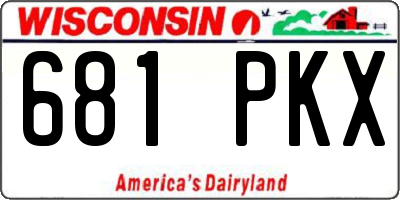 WI license plate 681PKX