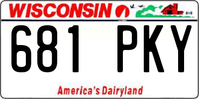 WI license plate 681PKY
