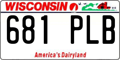 WI license plate 681PLB