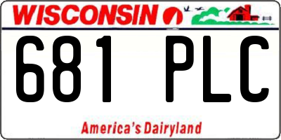 WI license plate 681PLC
