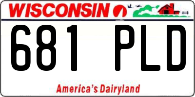 WI license plate 681PLD
