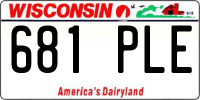 WI license plate 681PLE