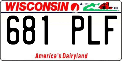 WI license plate 681PLF
