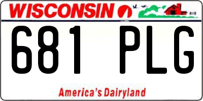 WI license plate 681PLG