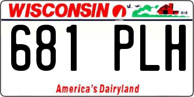 WI license plate 681PLH
