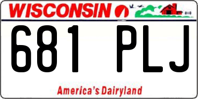 WI license plate 681PLJ