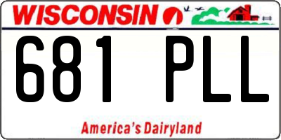 WI license plate 681PLL