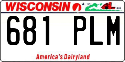 WI license plate 681PLM