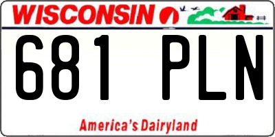 WI license plate 681PLN