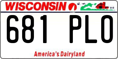 WI license plate 681PLO