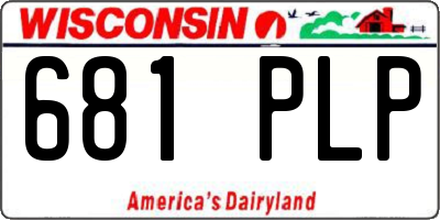 WI license plate 681PLP
