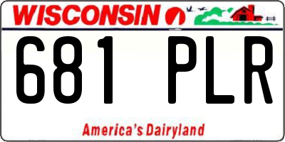 WI license plate 681PLR