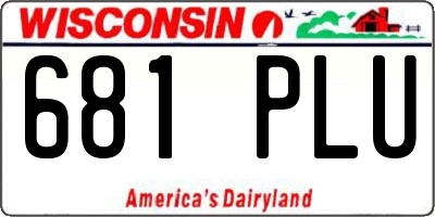 WI license plate 681PLU
