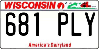 WI license plate 681PLY