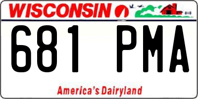 WI license plate 681PMA