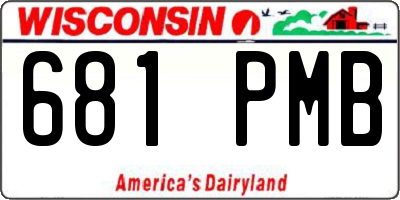 WI license plate 681PMB