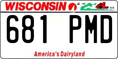 WI license plate 681PMD