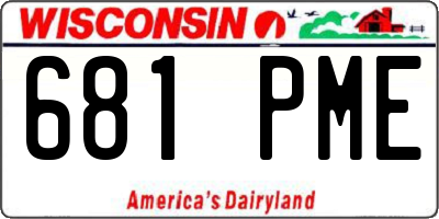 WI license plate 681PME