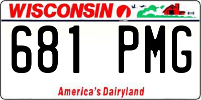 WI license plate 681PMG