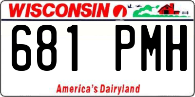 WI license plate 681PMH