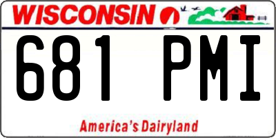WI license plate 681PMI