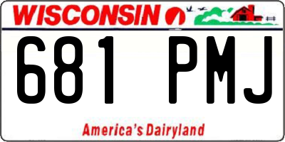WI license plate 681PMJ