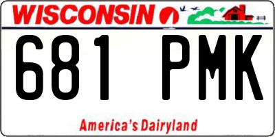 WI license plate 681PMK