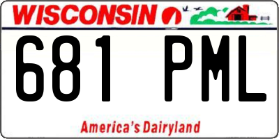 WI license plate 681PML