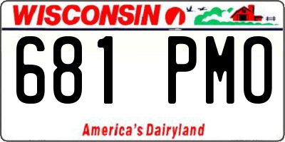 WI license plate 681PMO