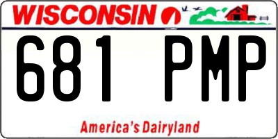 WI license plate 681PMP