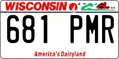WI license plate 681PMR