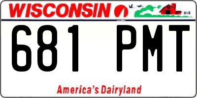 WI license plate 681PMT