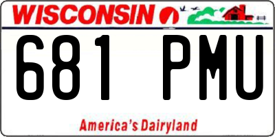 WI license plate 681PMU