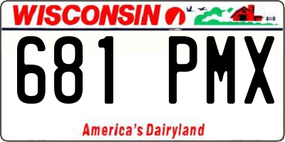 WI license plate 681PMX