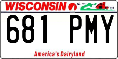 WI license plate 681PMY