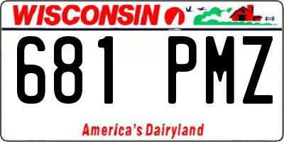 WI license plate 681PMZ