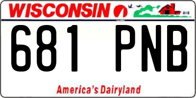 WI license plate 681PNB