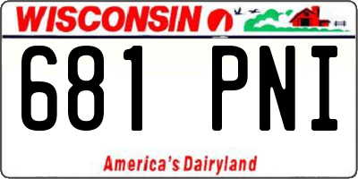 WI license plate 681PNI