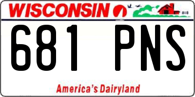 WI license plate 681PNS